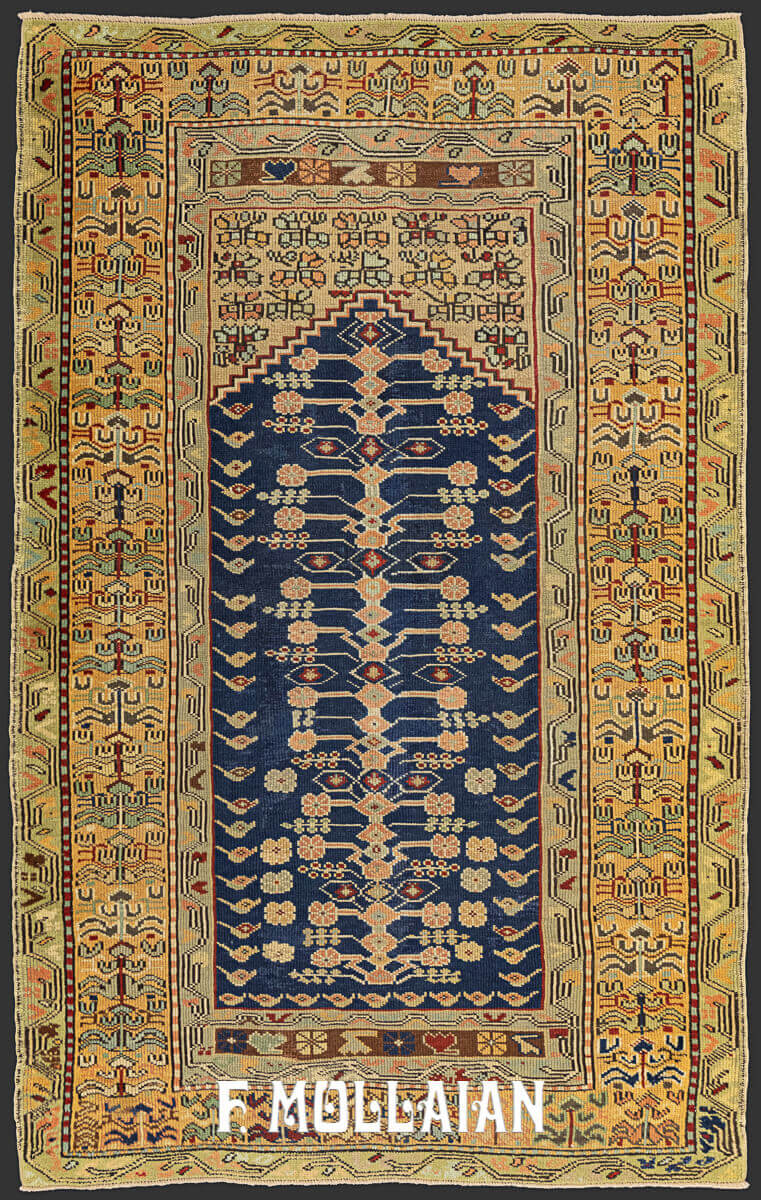 Antique Symbolized Design Turkish Kula Prayer Rug n°:40913693